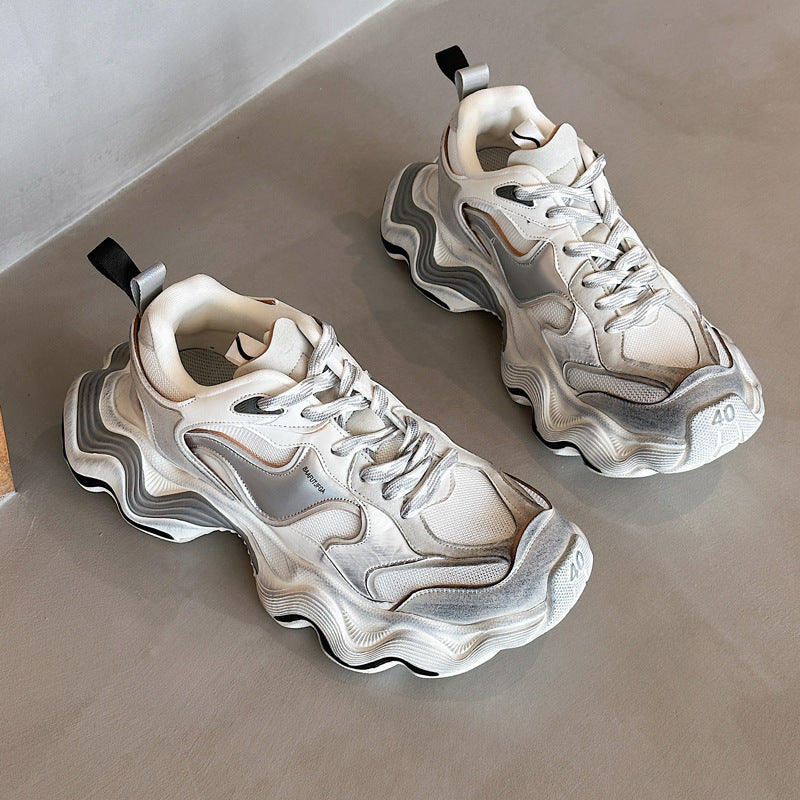 Women's Wave Platform Dad Couple Tide Mesh Sneakers