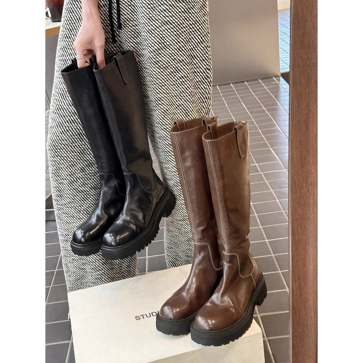 Horse Round Head Thick Bottom Slimming Boots