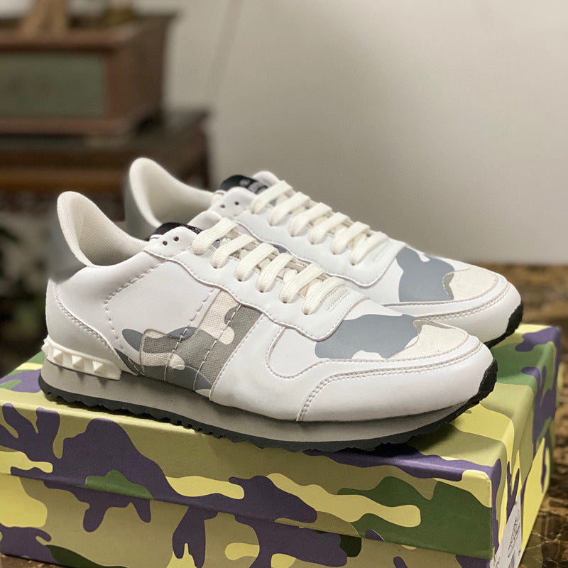 Men's Board Mesh Flat Round Toe Top Layer Sneakers