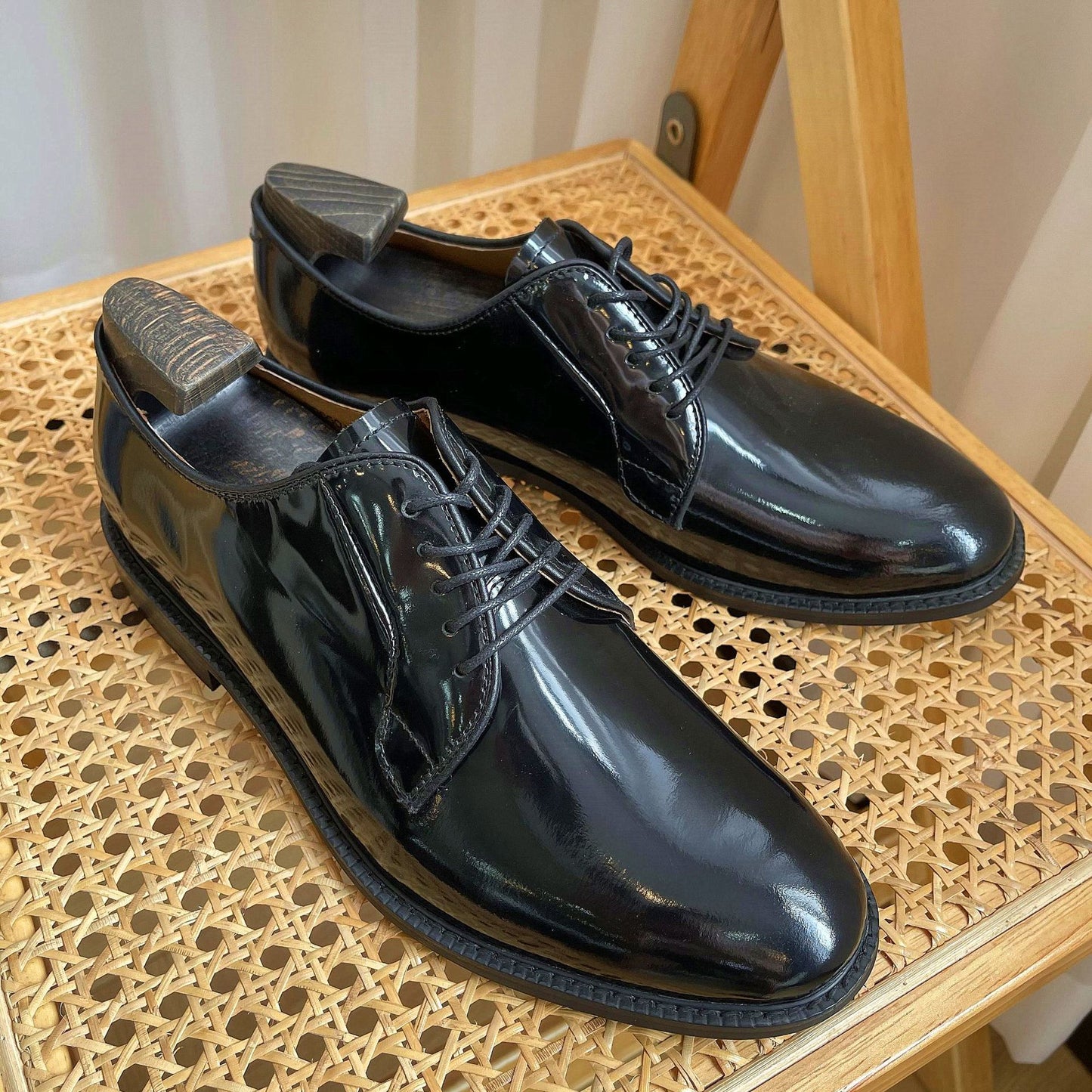 Men's Frosted Calfskin Business Formal Wear Derby Leather Shoes