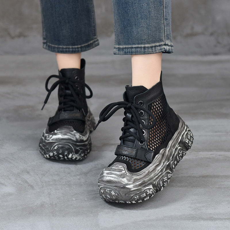 Women's Retro High Top Ankle Hollow Breathable Women's Shoes