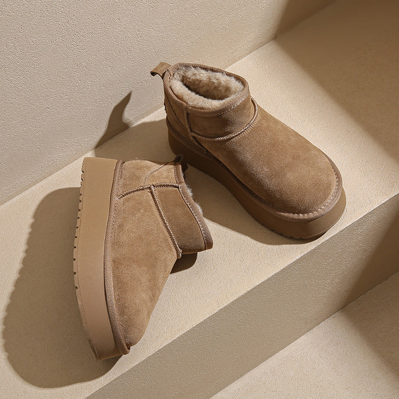 Women's Yu Thick-soled Short Fleece Lined For Snow Boots