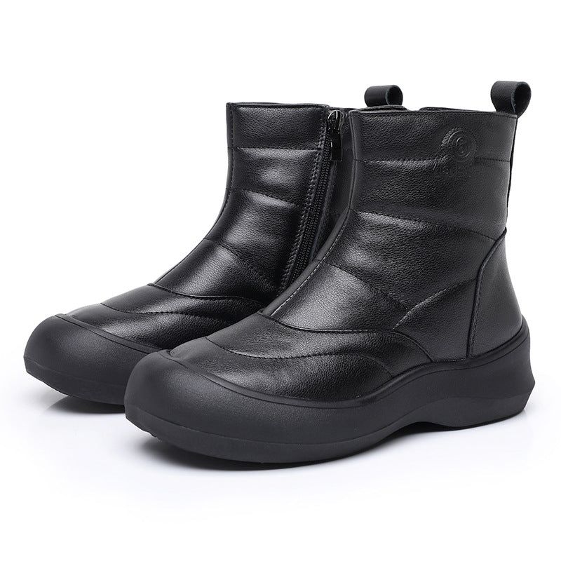 Women's Retro Soft Bottom Thick Autumn Genuine Snow Boots