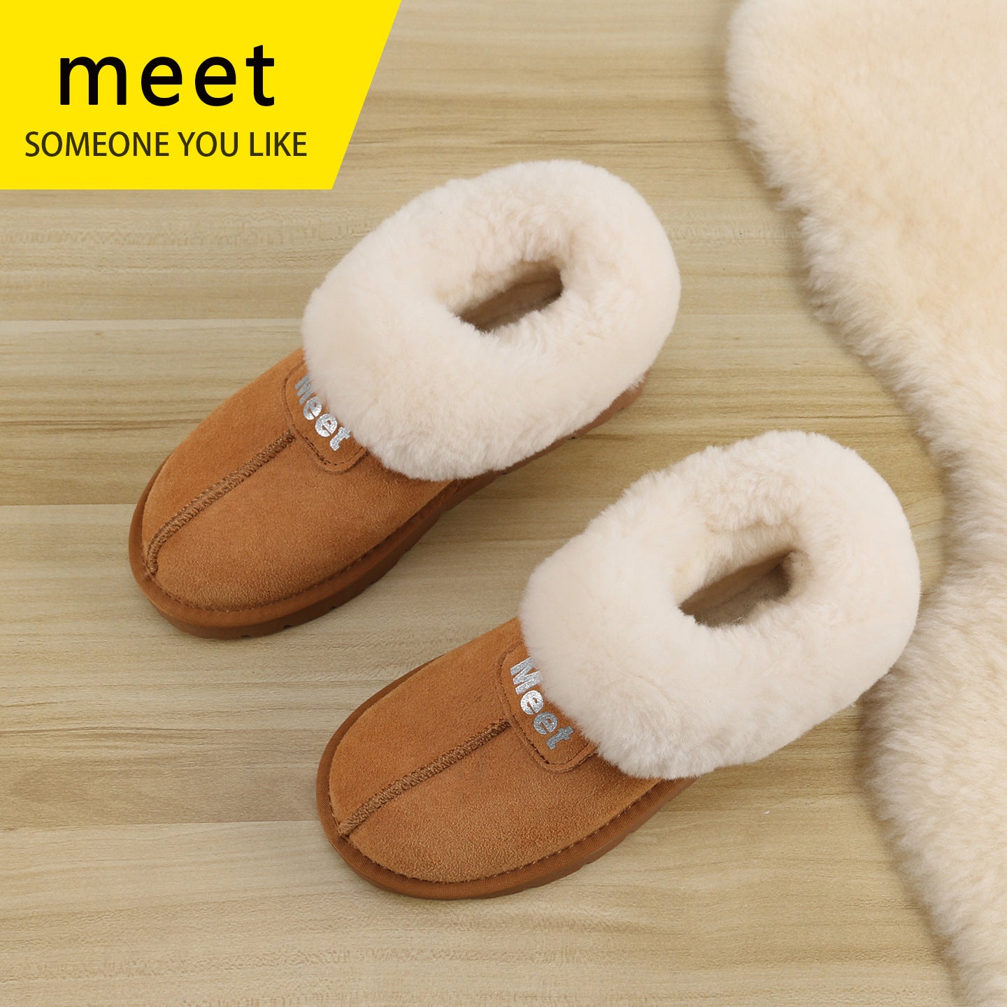 Women's Sheepskin Fur Integrated Mini Short Winter Snow Boots