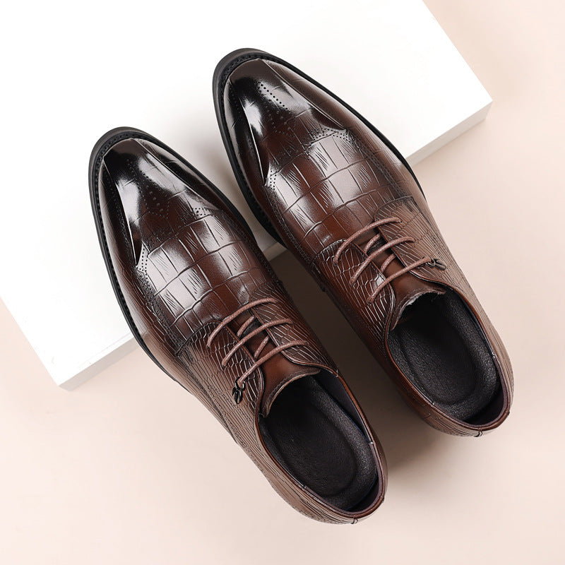 Men's Formal Genuine Brogue British Style Wedding Leather Shoes