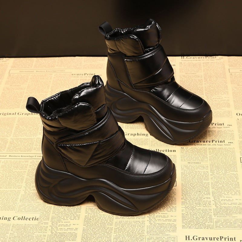 Thick Bottom Height Increasing Insole Fleece-lined Snow Boots