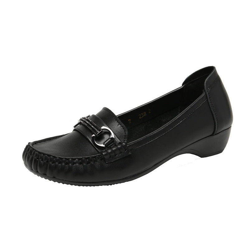 Women's Mother's Genuine Soft Bottom Pumps Flat Tendon Women's Shoes