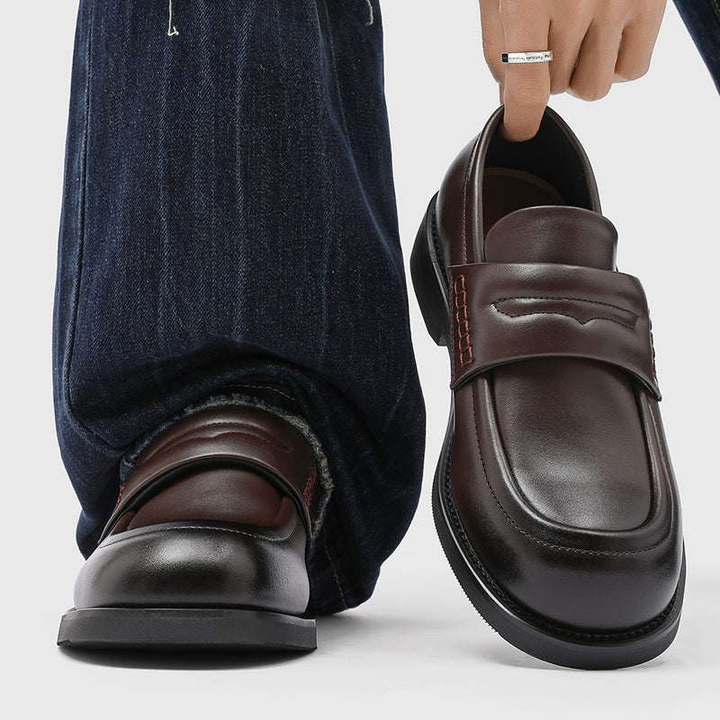 Men's Old Money Style Elegant Slip-on Commuter Derby Loafers/doug Shoes