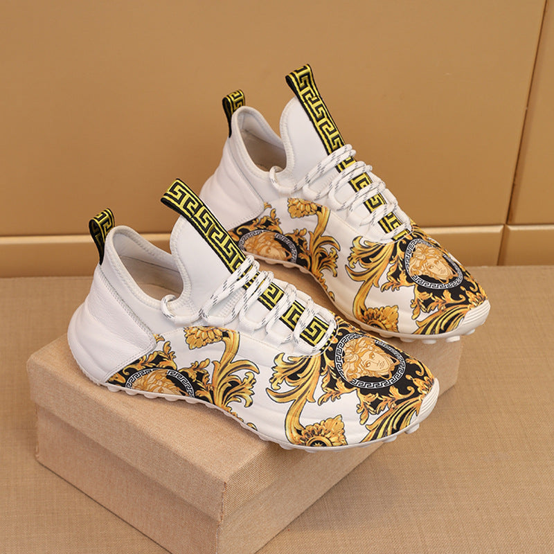 Men's Fashion Printed Platform Height Increasing Insole Sneakers