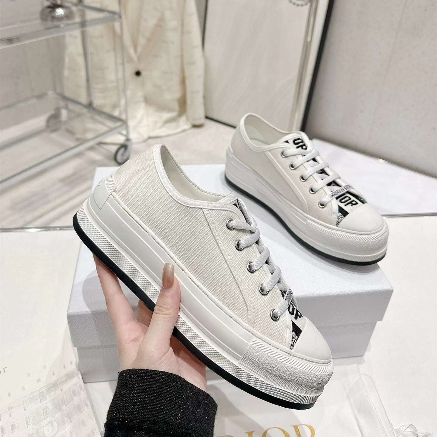 Home Embroidery Platform Letters Pumps Preppy Casual Shoes