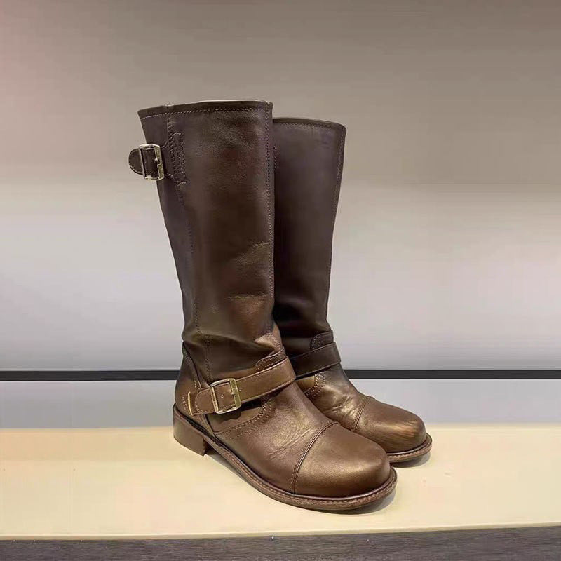 Women's Martin For Buckle Mid Low Ankle Boots