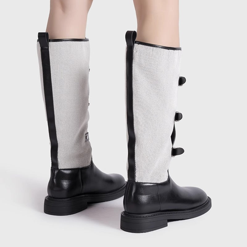 Below The Knee Urban Style Stitching Boots