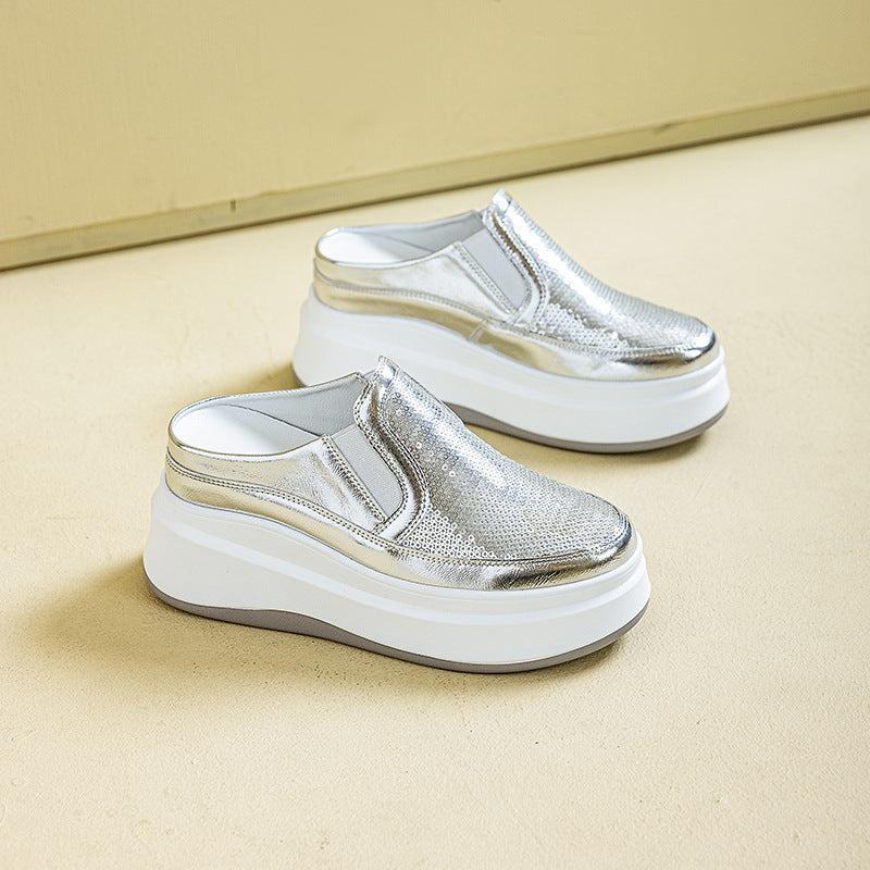 Women's Thick Bottom Toe Cap Half Summer Thick-soles Slippers