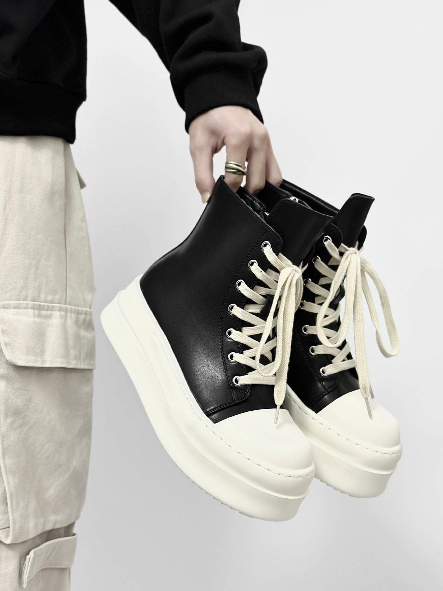 Women's & Men's Board Zipper Couple Martin American High Boots