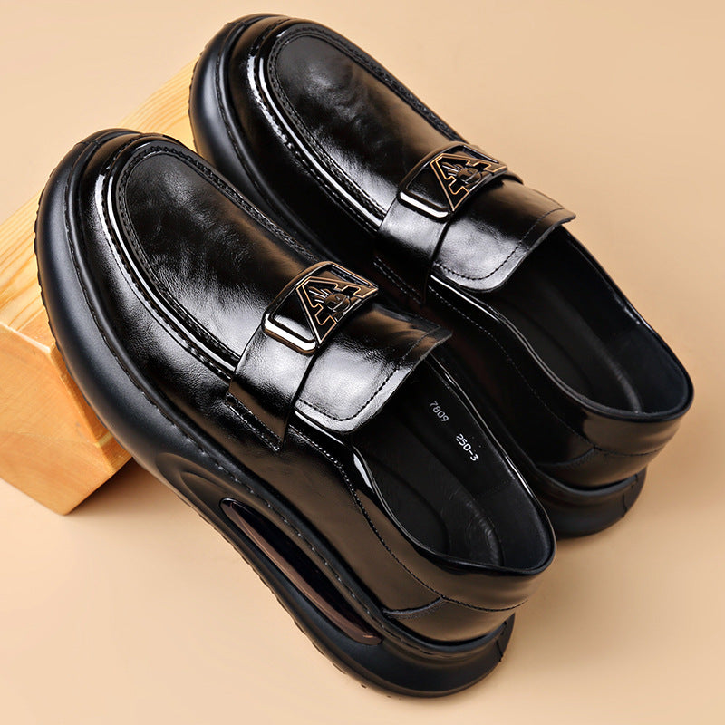 Men's Air Cushion Handmade Genuine Business British Leather Shoes