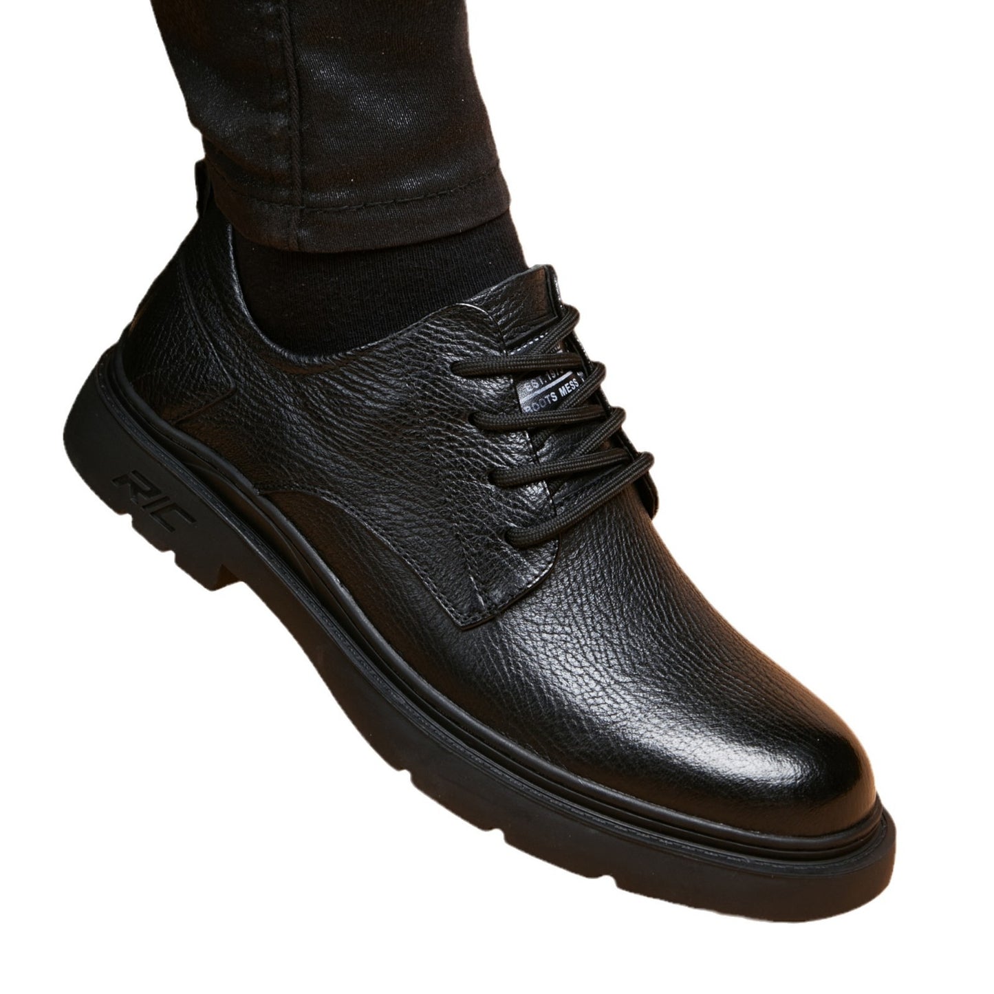Men's British Style Trendy Height Increasing Insole Slip-on Soft Men's Business Leather Shoes