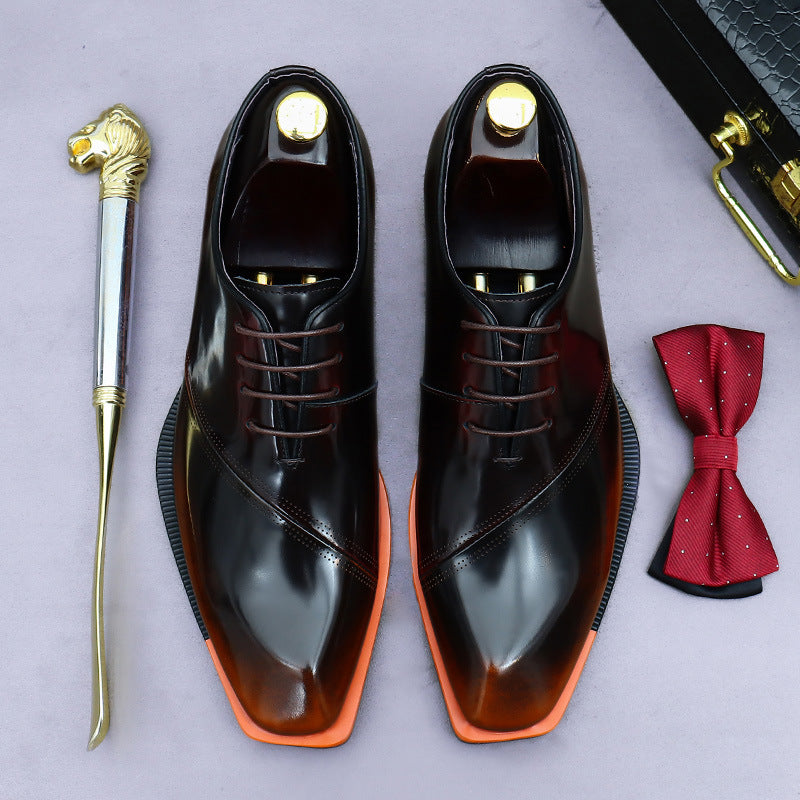 Men's Promotion Suit Formal Wear Cowhide British Wild Leather Shoes