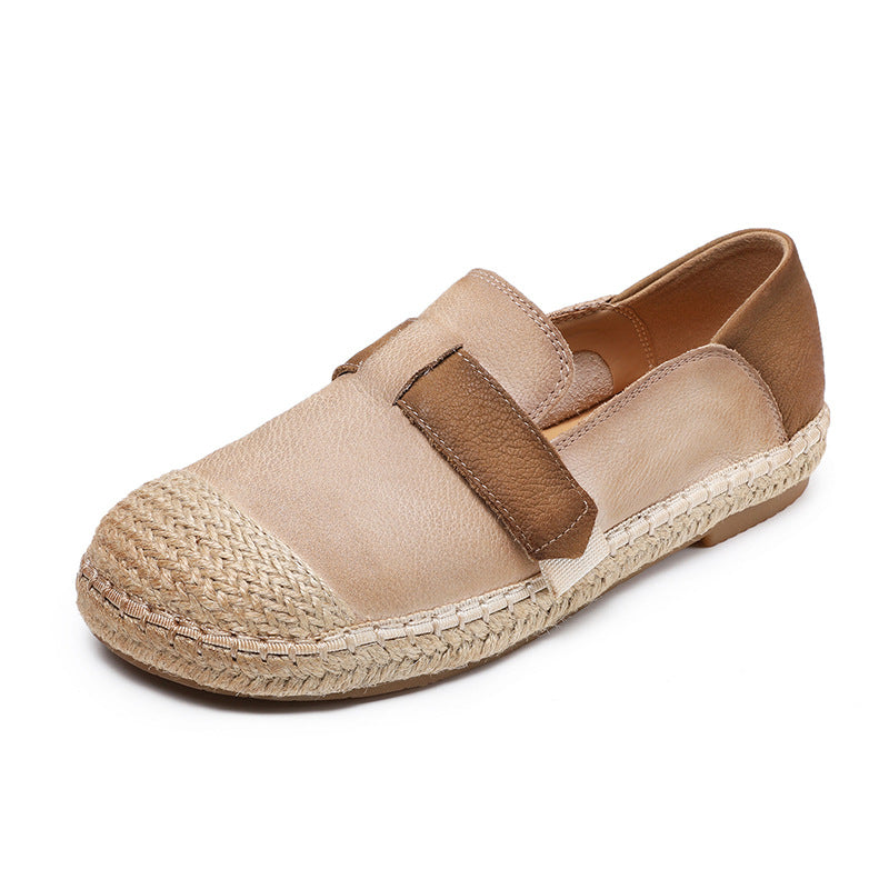 Women's Original Color Fisherman Slip-on Hemp Rope Woven Pumps Casual Shoes