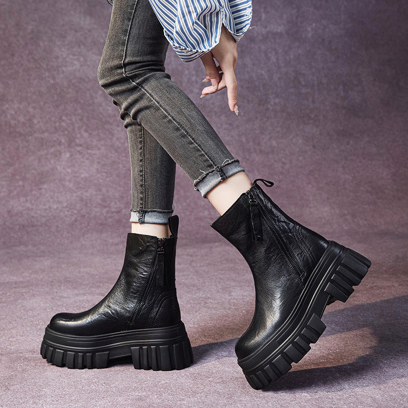 Women's High Platform Martin Small Height Increasing Boots