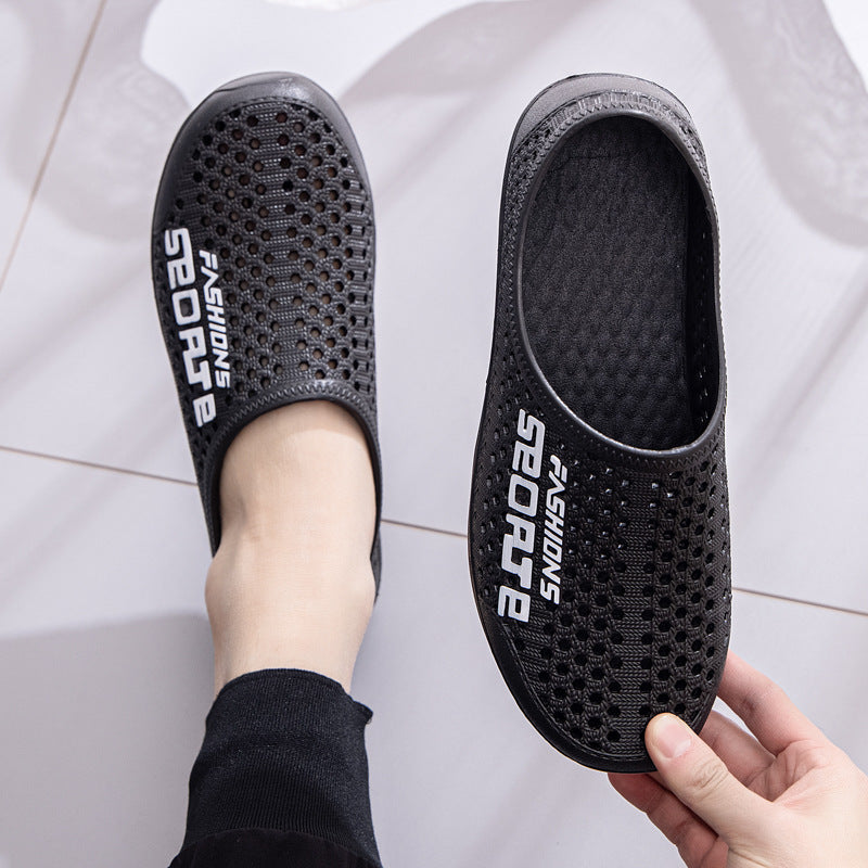 Travel Hole Plastic Two-way Half Beach Sandals