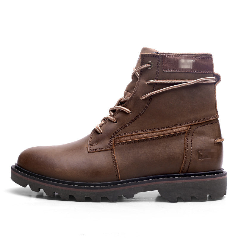 Men's Pier Layer Cowhide Martin British Motorcycle Snow Boots