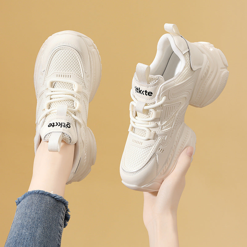 Women's Autumn Thick Bottom White Heighten Soft Travel Women's Casual Shoes