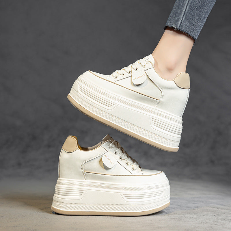 Platform White Height Increasing Lightweight Comfortable Casual Shoes