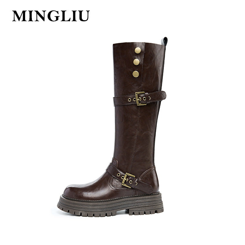 Knight Female Winter Skinny British Style Boots