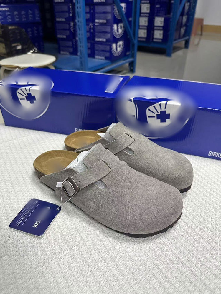 Women's & Men's Cork Sole Half Pack Thick Bottom Slippers