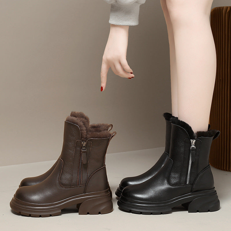 Women's Thick-soled Fur Integrated Martin Soft Bottom Snow Boots