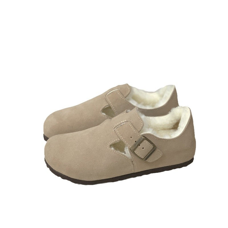 Women's & Men's Slip-on Genuine Wool Lining Warm With Women's Shoes