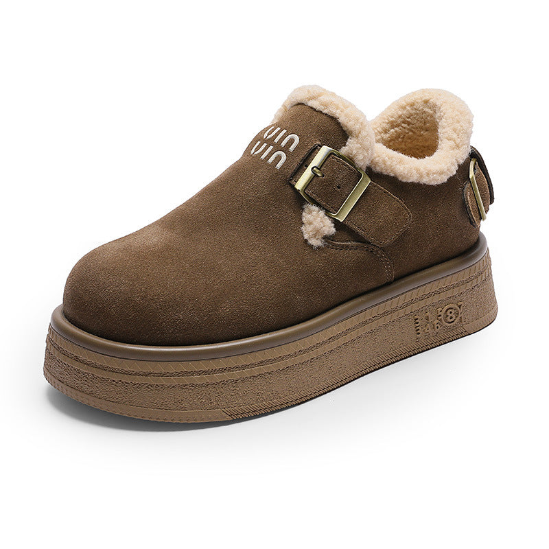 Women's Warm Leisure Cotton Matte Retro Platform Women's Shoes