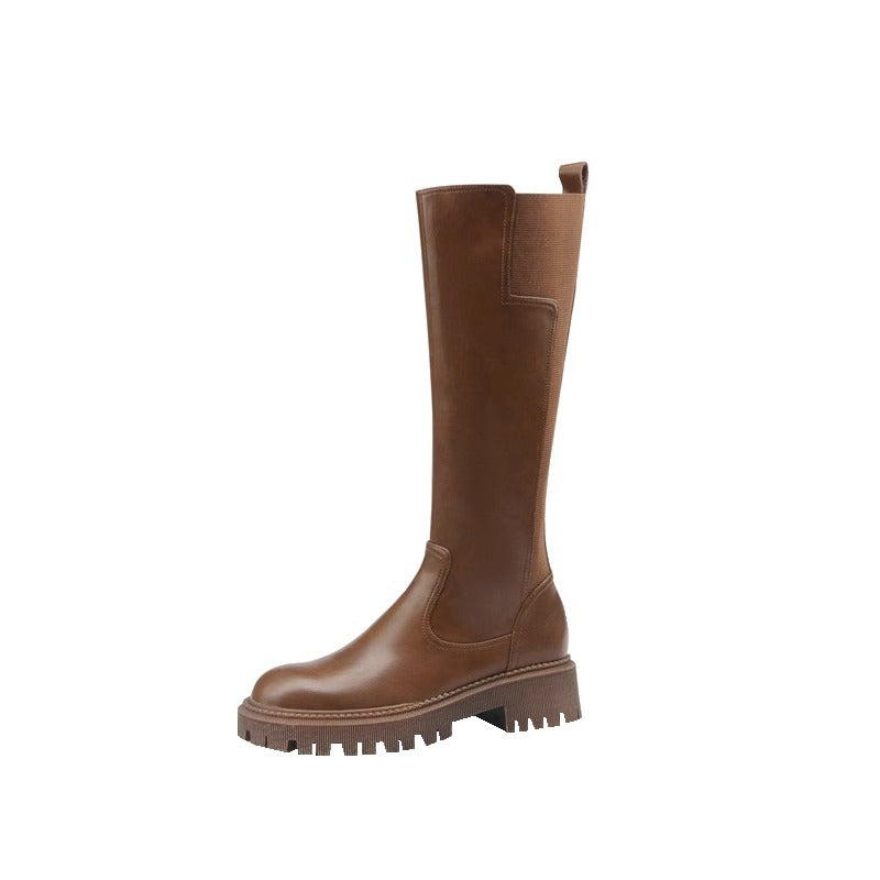 Widened Plus Size High Below The Knee Thick Bottom Boots