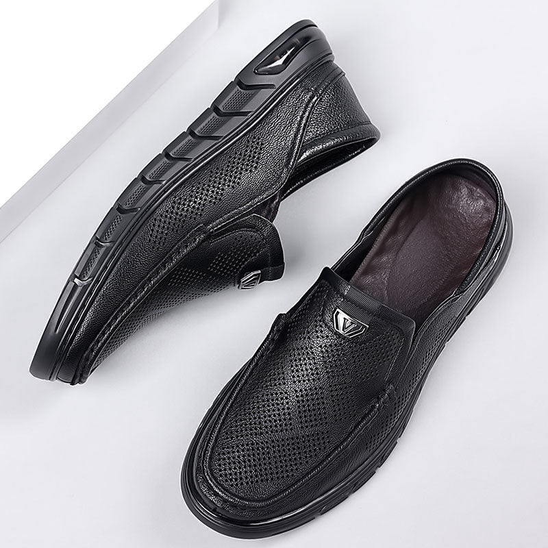 Men's Summer Breathable One Pedal Genuine Pumps Casual Shoes