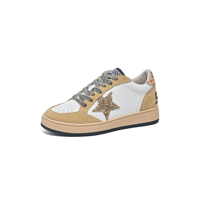 Women's Spring White Platform Sports Star Pattern Casual Shoes