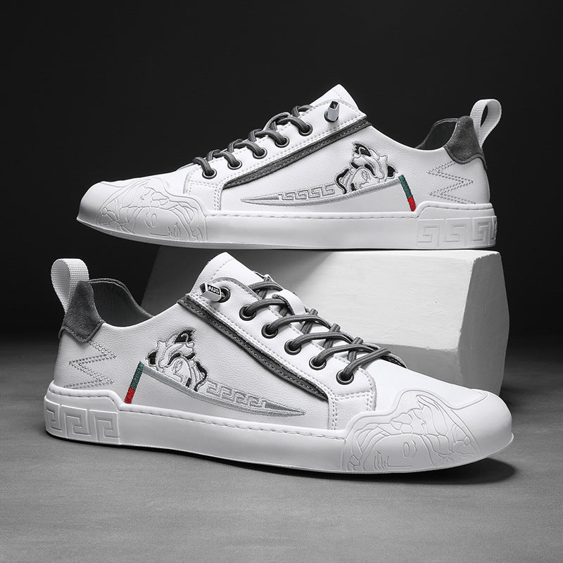 Men's Trendy Fashion Breathable Board Four White Casual Shoes