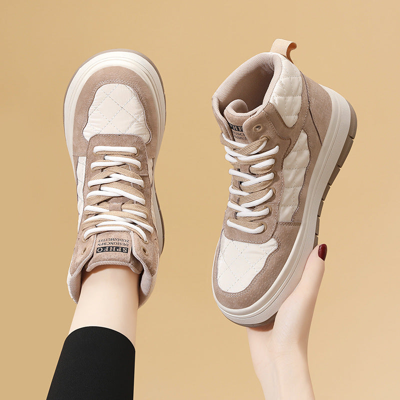 Women's Fashion Flat Platform Soft Bottom Skateboard Casual Shoes