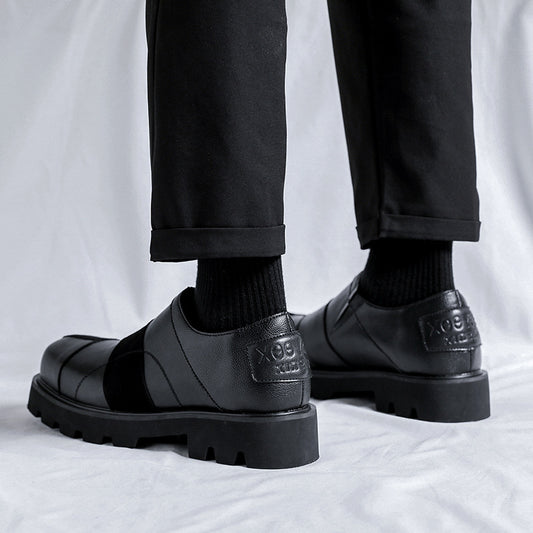 Men's Formal Color Matching British Trend Hight Leather Shoes