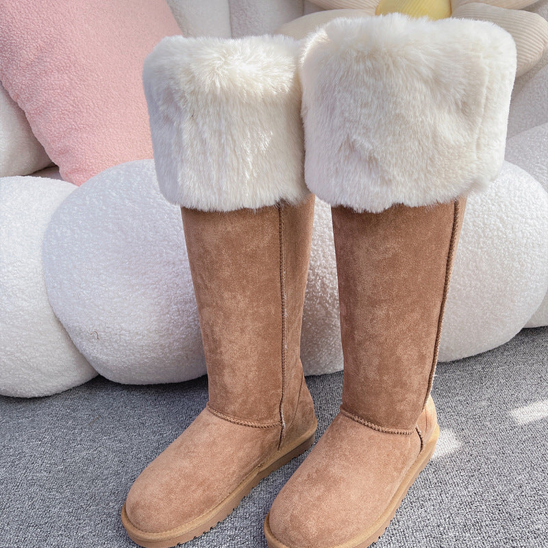 Women's Korean Style Overknee High Fleece-lined Warm Snow Boots