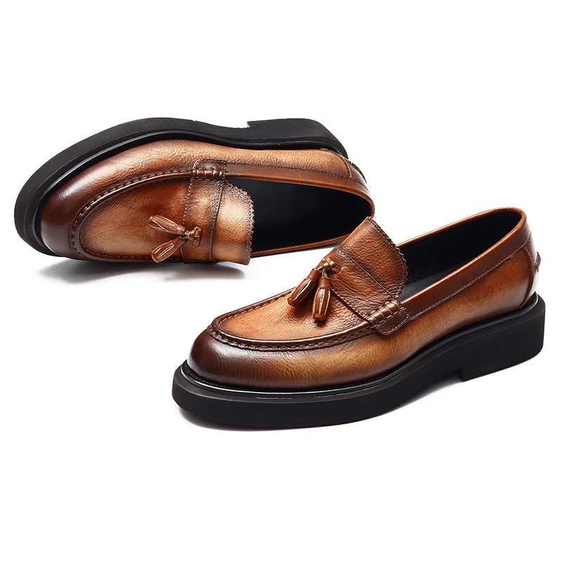Men's Promotion Head Business Soft Platform British Leather Shoes