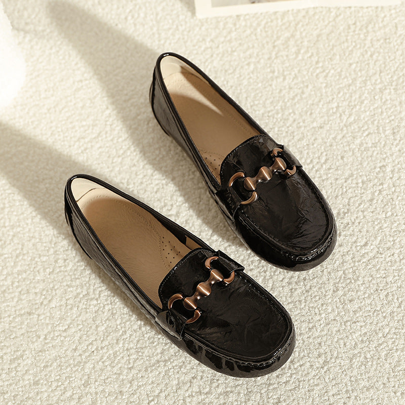 Women's Cowhide Comfortable Slip-on Flat Spring Breathable Men's Shoes
