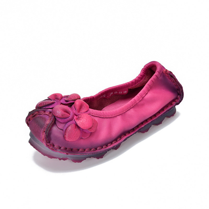 Women's Comfortable Maternity Genuine Soft Bottom Shallow Mouth Handmade Men's Shoes