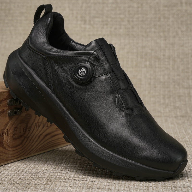 Button Comfortable Commuter Platform Height Increasing Outdoor Sports Leather Shoes