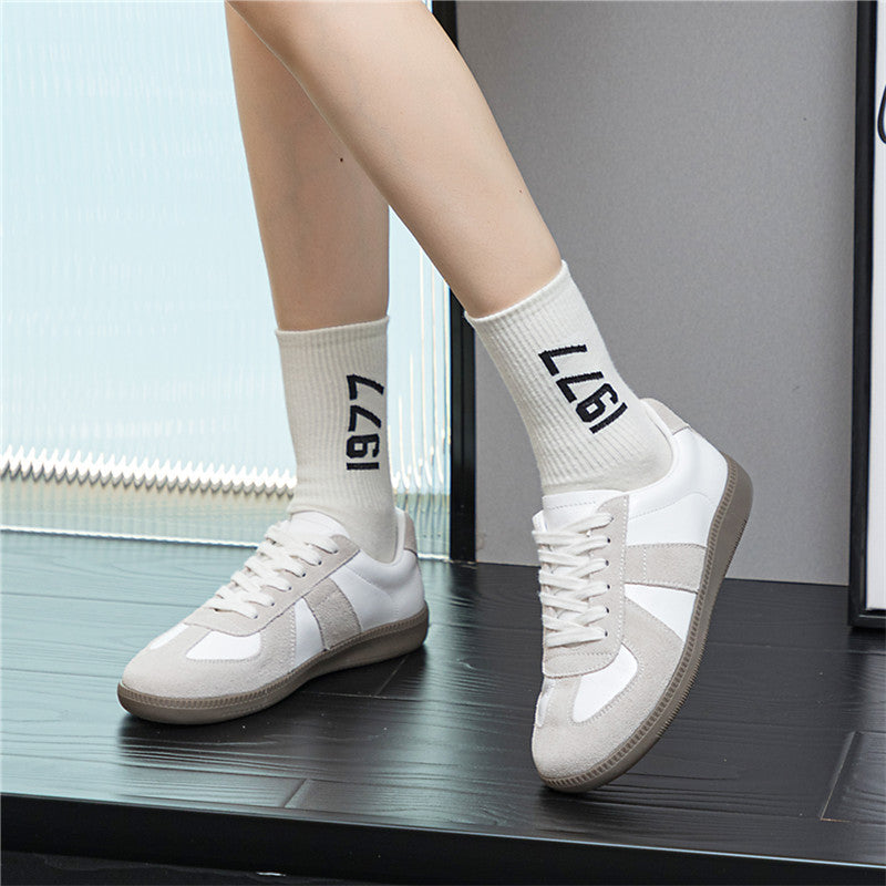 Women's Sports Versatile Autumn White Flat German Training Casual Shoes
