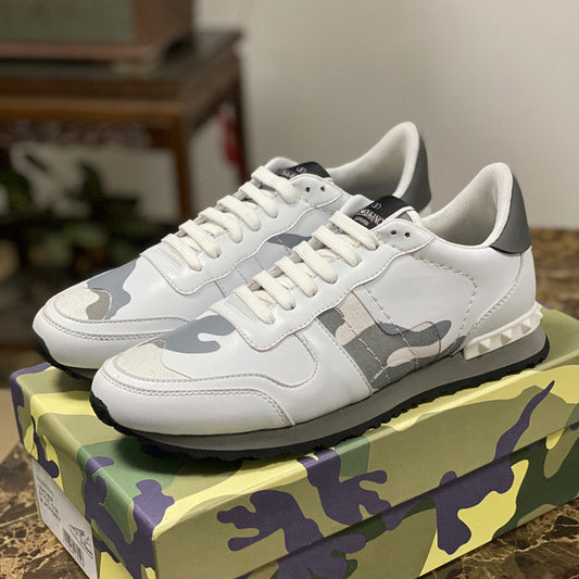 Men's Board Mesh Flat Round Toe Top Layer Sneakers