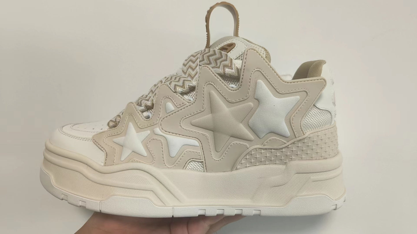 Cream Beige Bread Niche Design Unisex Sneakers