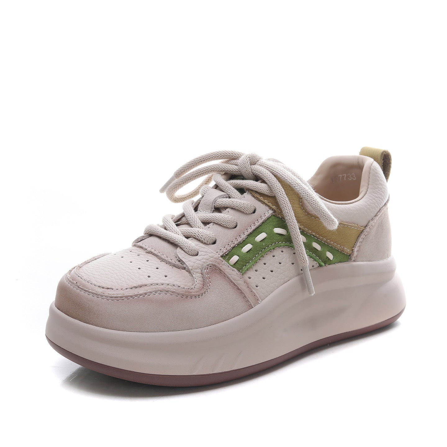 Women's Spring Thick-soled Round Toe Fashion Versatile Height Casual Shoes