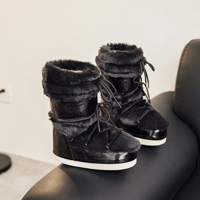 Women's Moon Space Winter Thick Warm Sleeve Cotton Women's Snow Boots