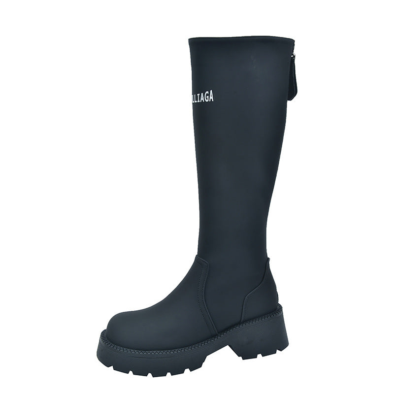 Women's Plus Size Letter Thick Leg Big Tube Circumference Knight Boots