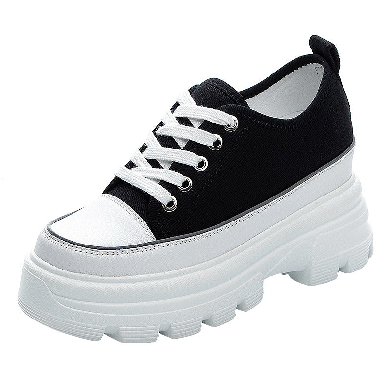 Women's Thick Bottom Round Head Leisure Height Casual Shoes